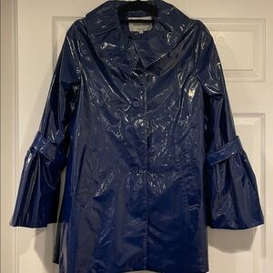 Vintage George Simonton Collection Shiny Navy Coat, S
